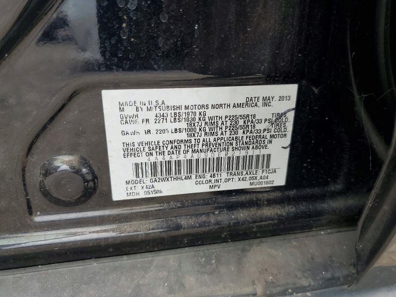 69638366 :رقم المزاد ، 4A4AP4AU9DE021911 vin ، 2013 Mitsubishi Outlander Sport مزاد بيع