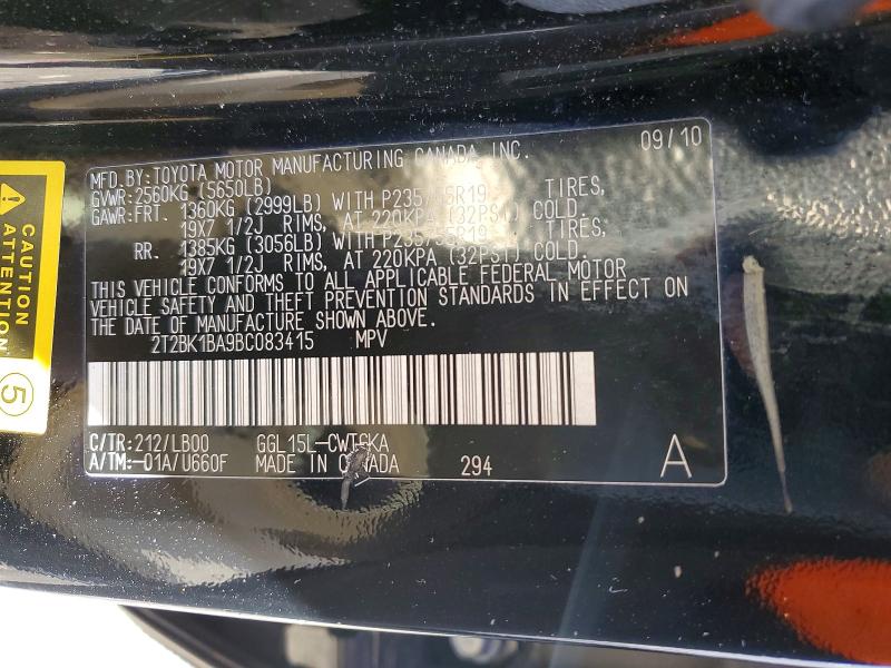 Aukcja sprzedaży 2011 Lexus Rx, vin: 2T2BK1BA9BC083415, numer aukcji: 68680966