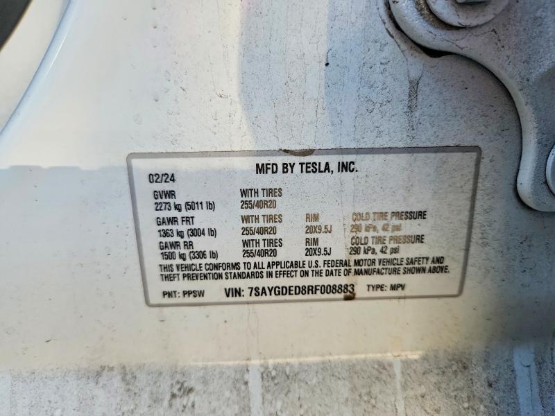 Продаж на аукціоні авто 2021 Tesla Model Y, vin: 7SAYGDED8RF008883, номер лоту: 69648576