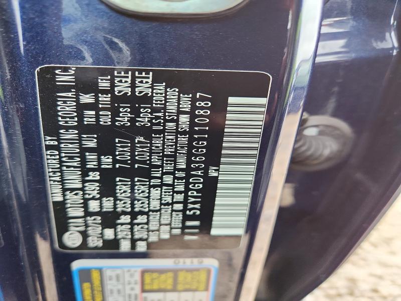 Aukcja sprzedaży 2016 Kia Sorento, vin: 5XYPGDA36GG110887, numer aukcji: 68621966