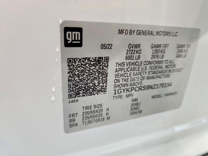 2022 Cadillac Xt6 მანქანა იყიდება აუქციონზე, vin: 1GYKPCRS9NZ170154, აუქციონის ნომერი: 69828756