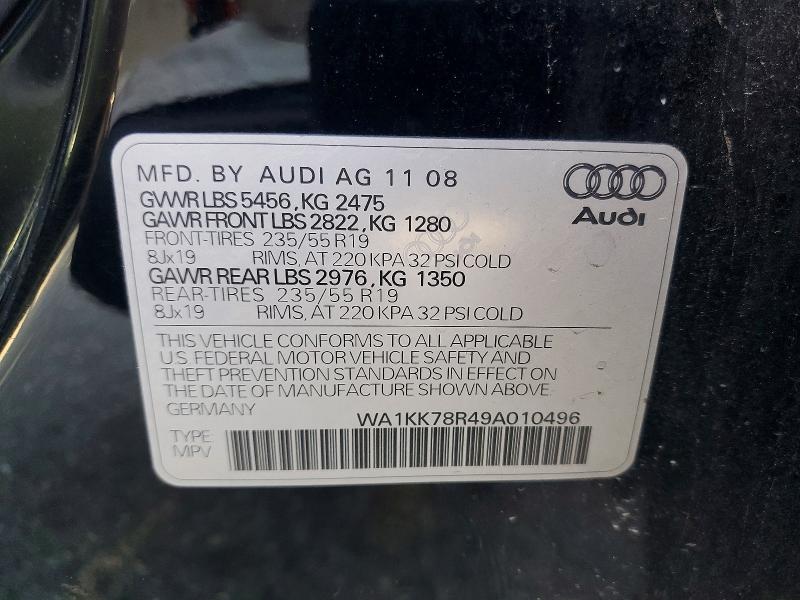 Aukcja sprzedaży 2009 Audi Q5, vin: WA1KK78R49A010496, numer aukcji: 68798616