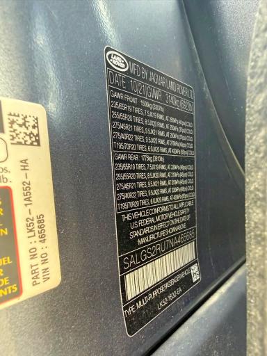 2022 Land Rover Range Rover მანქანა იყიდება აუქციონზე, vin: SALGS2RU7NA465685, აუქციონის ნომერი: 70011926