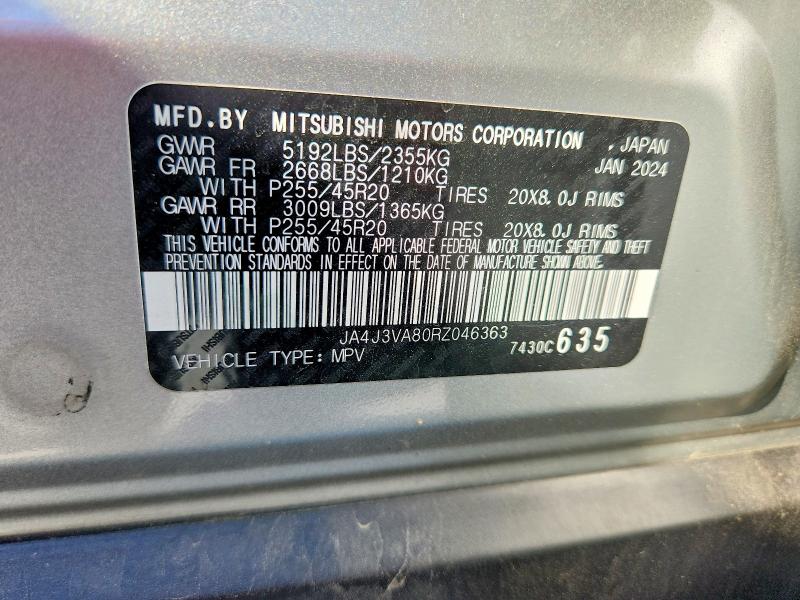Продажа на аукционе авто 2024 Mitsubishi Outlander, vin: JA4J3VA80RZ046363, номер лота: 68104686