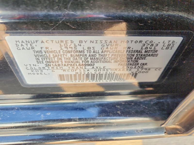 Aukcja sprzedaży 2014 Nissan Sentra, vin: 3N1AB7AP8EL689902, numer aukcji: 70726226