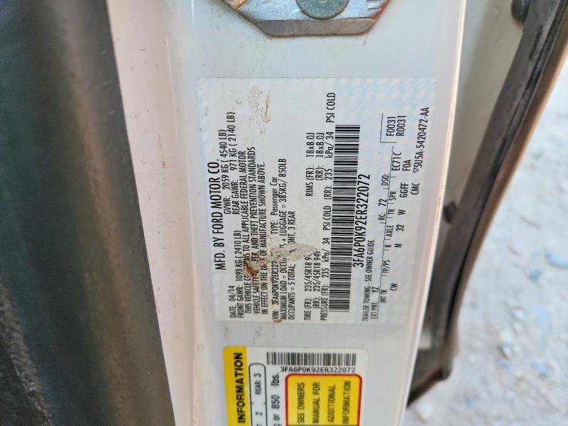 Продажа на аукционе авто 2014 Ford Fusion, vin: 3FA6P0K92ER322072, номер лота: 68175316