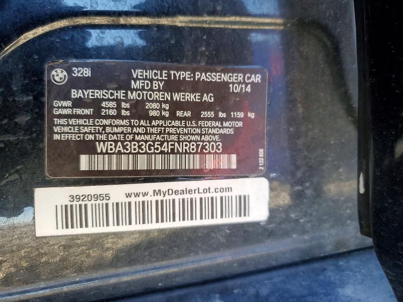 Продаж на аукціоні авто 2015 Bmw 328, vin: WBA3B3G54FNR87303, номер лоту: 68337586