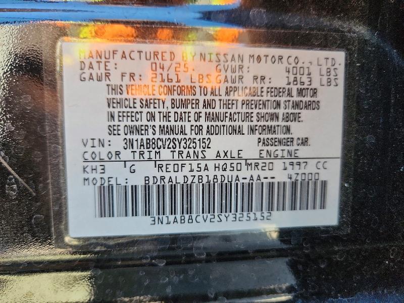 2025 Nissan Sentra მანქანა იყიდება აუქციონზე, vin: 3N1AB8CV2SY325152, აუქციონის ნომერი: 68653196