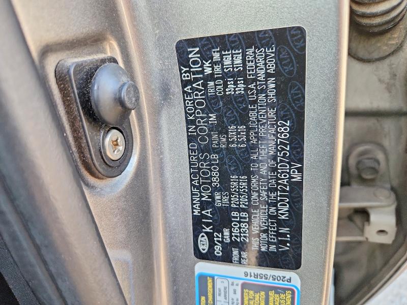 68002736 :رقم المزاد ، KNDJT2A61D7527682 vin ، 2013 Kia Soul مزاد بيع