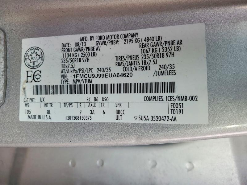 70096066 :رقم المزاد ، 1FMCU9J99EUA64620 vin ، 2014 Ford Escape مزاد بيع