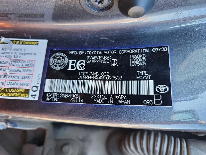 65374666 :رقم المزاد ، JTNKHMBX4M1099503 vin ، 2021 Toyota C-hr مزاد بيع
