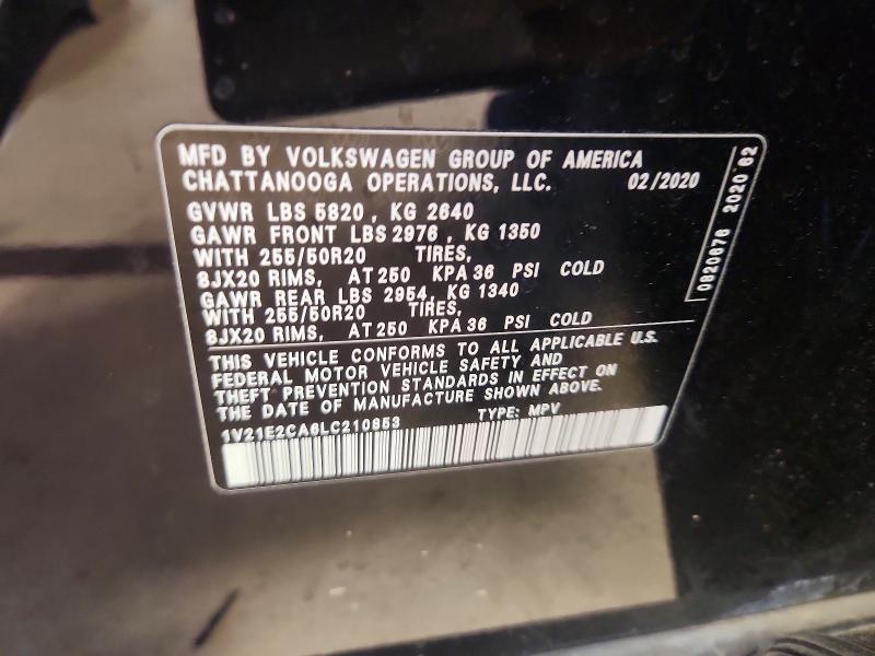 Продажа на аукционе авто 2020 Volkswagen Atlas Cross Sport, vin: 1V21E2CA6LC210853, номер лота: 68515086