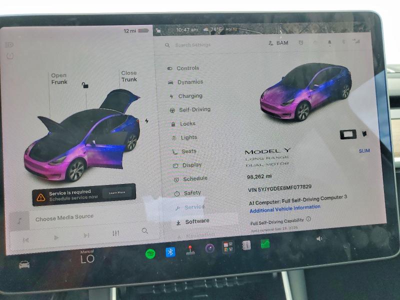Продажа на аукционе авто 2021 Tesla Model Y, vin: 5YJYGDEE8MF077829, номер лота: 69151076