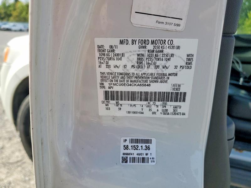 Продаж на аукціоні авто 2012 Ford Escape, vin: 1FMCU0EG4CKA65848, номер лоту: 69136506