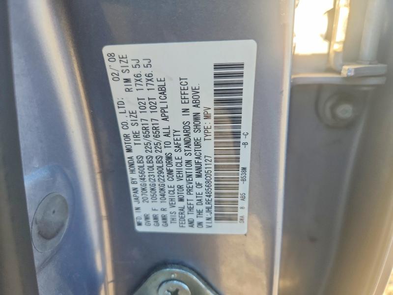 Продаж на аукціоні авто 2008 Honda Cr-v, vin: JHLRE48568C051127, номер лоту: 68169556