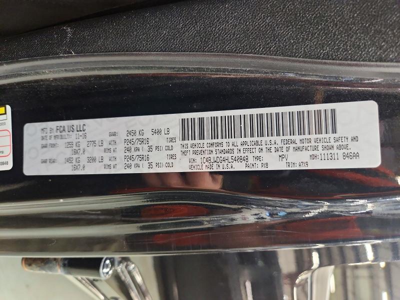 Aukcja sprzedaży 2017 Jeep Wrangler Unlimited, vin: 1C4BJWDG4HL540848, numer aukcji: 68179066