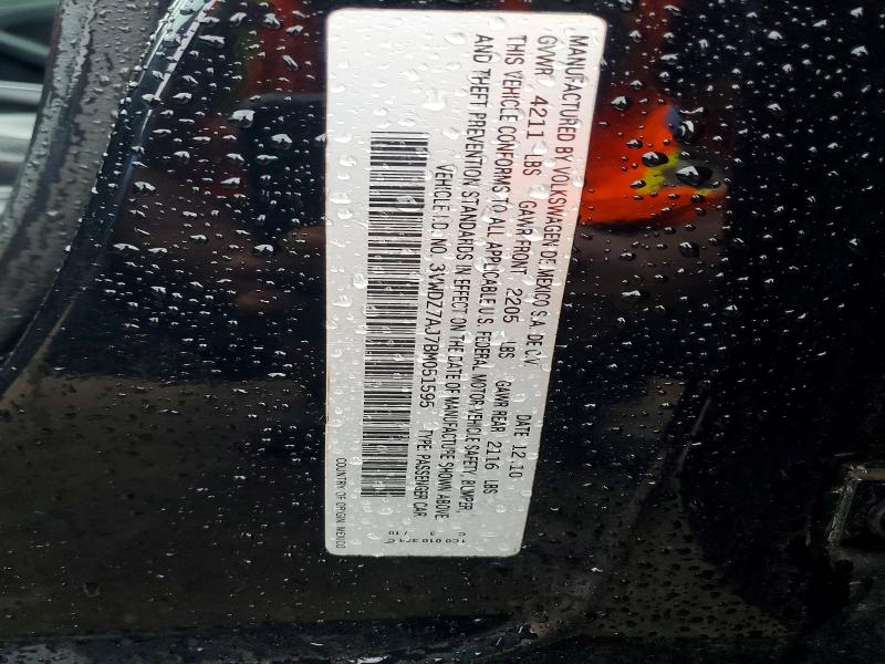Aukcja sprzedaży 2011 Volkswagen Jetta, vin: 3VWDZ7AJ7BM051595, numer aukcji: 69607656