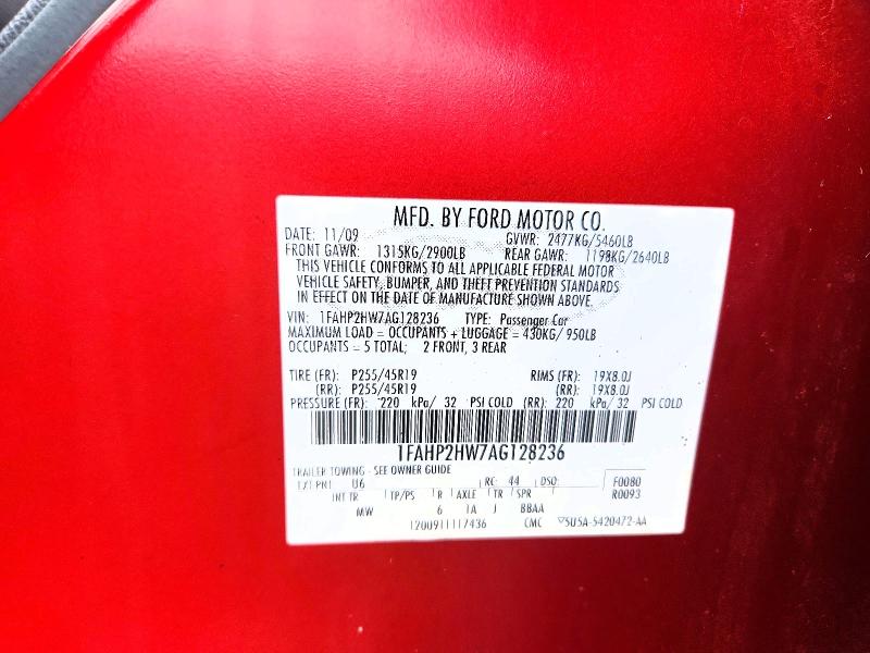 Продажа на аукционе авто 2010 Ford Taurus, vin: 1FAHP2HW7AG128236, номер лота: 70247016