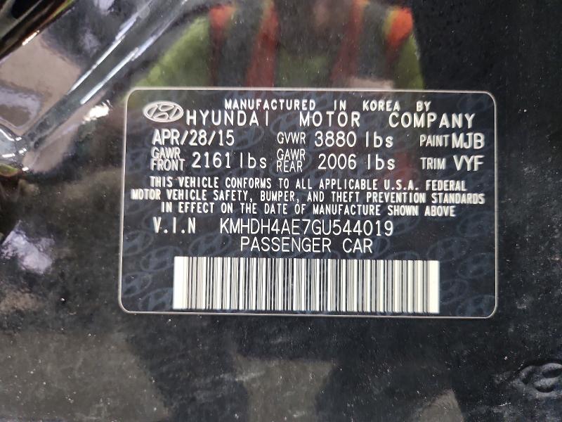 2016 Hyundai Elantra მანქანა იყიდება აუქციონზე, vin: KMHDH4AE7GU544019, აუქციონის ნომერი: 71032036