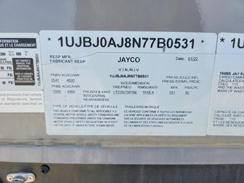 Продажа на аукционе авто 2022 Jayco Jay Flight, vin: 1UJBJ0AJ8N77B0531, номер лота: 69813526