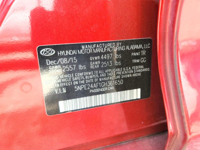 2016 Hyundai Sonata მანქანა იყიდება აუქციონზე, vin: 5NPE24AF1GH361650, აუქციონის ნომერი: 68665866