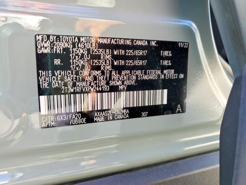Aukcja sprzedaży 2023 Toyota Rav4, vin: 2T3W1RFVXPW244193, numer aukcji: 70951416