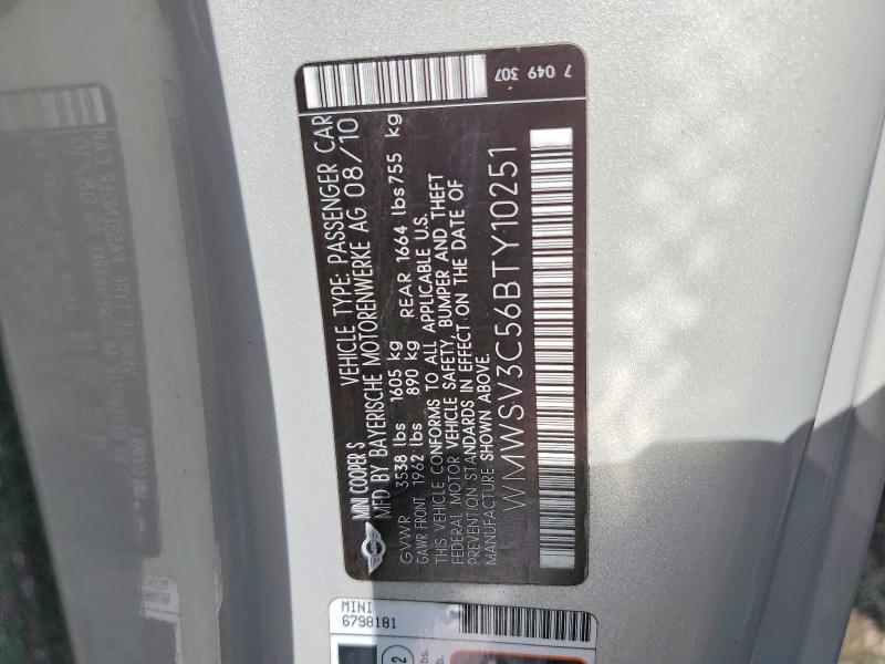 Aukcja sprzedaży 2011 Mini Cooper, vin: WMWSV3C56BTY10251, numer aukcji: 70808726