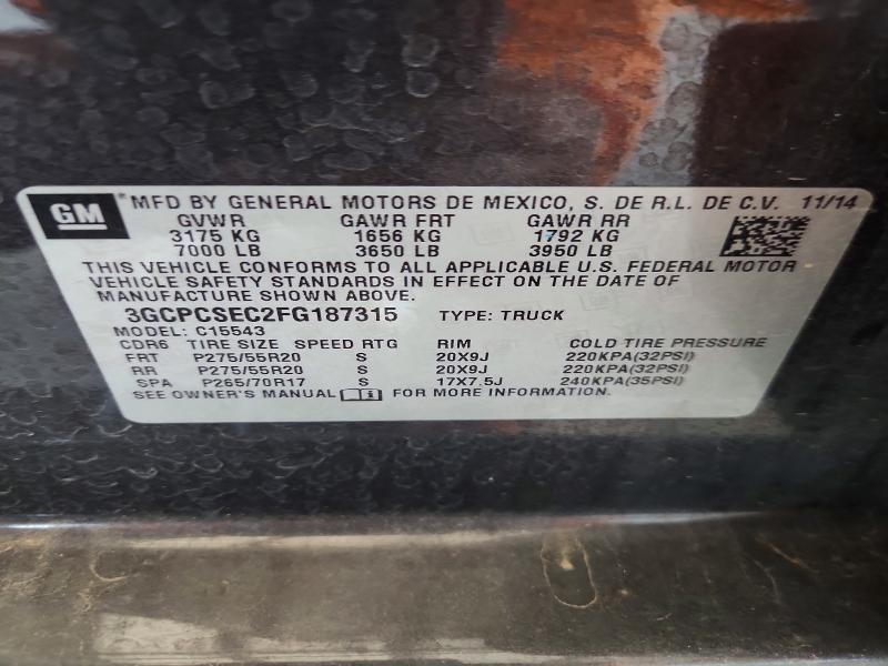 Aukcja sprzedaży 2015 Chevrolet Silverado, vin: 3GCPCSEC2FG187315, numer aukcji: 67977076