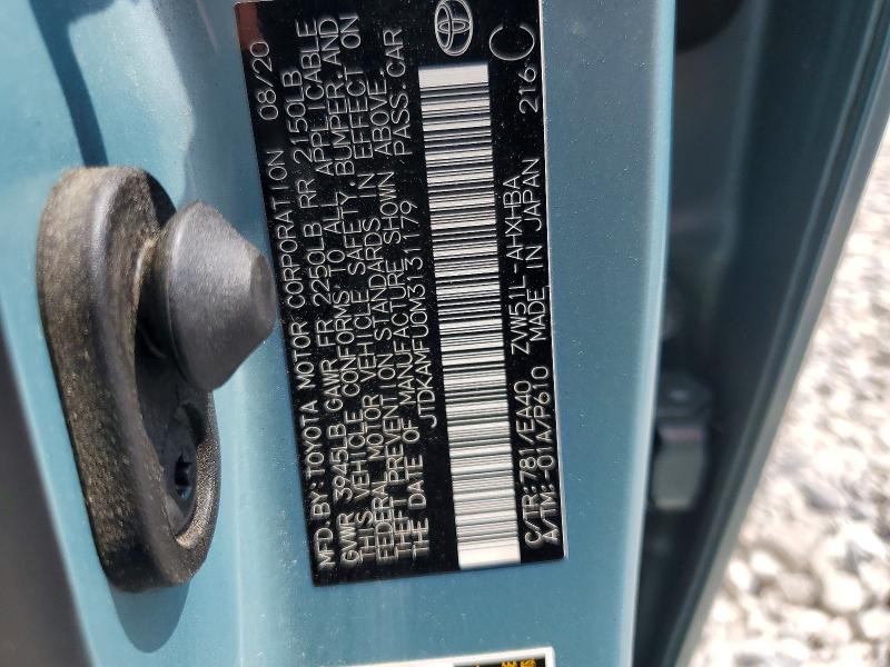 Aukcja sprzedaży 2021 Toyota Prius, vin: JTDKAMFU0M3131179, numer aukcji: 67921256