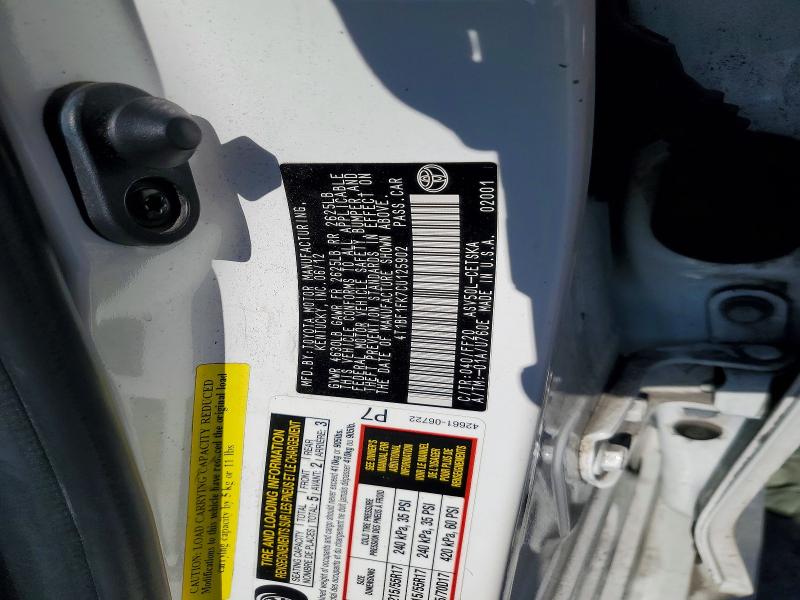 Aukcja sprzedaży 2012 Toyota Camry, vin: 4T1BF1FK7CU125902, numer aukcji: 70656176