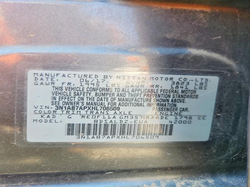 Продаж на аукціоні авто 2017 Nissan Sentra, vin: 3N1AB7APXHL706509, номер лоту: 68396836
