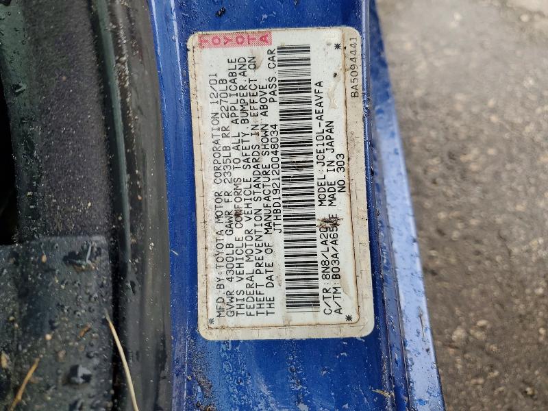 69672076 :رقم المزاد ، JTHBD192120048034 vin ، 2002 Lexus Is مزاد بيع