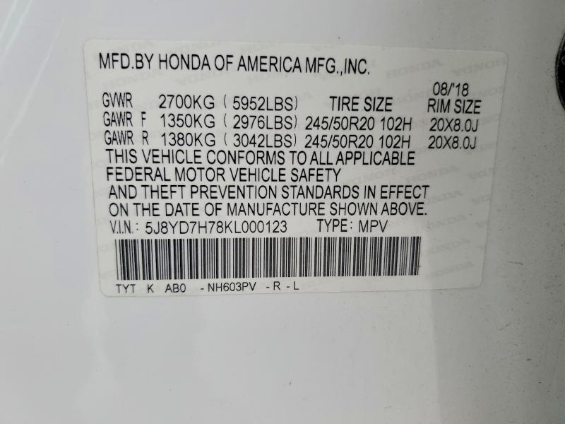 Aukcja sprzedaży 2019 Acura Mdx, vin: 5J8YD7H78KL000123, numer aukcji: 70883146