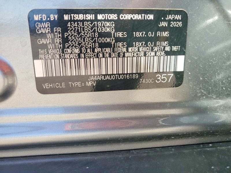 69862796 :رقم المزاد ، JA4ARUAU0TU016189 vin ، 2026 Mitsubishi Outlander Sport مزاد بيع