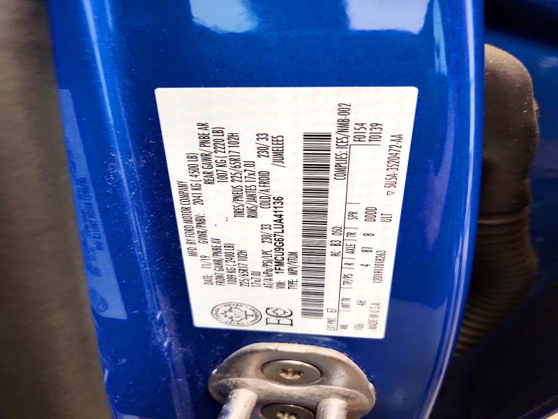 69038066 :رقم المزاد ، 1FMCU9G67LUA41136 vin ، 2020 Ford Escape مزاد بيع