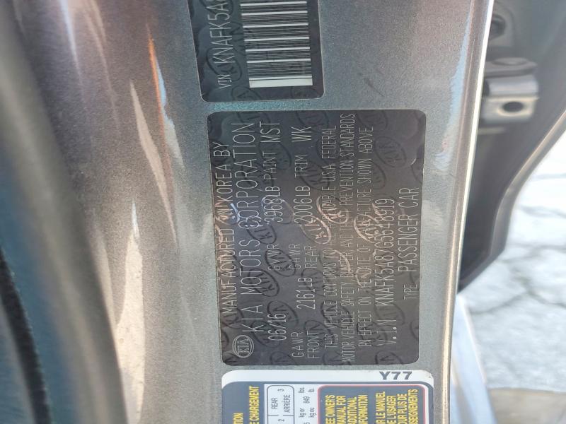 67812416 :رقم المزاد ، KNAFK5A87G5648919 vin ، 2016 Kia Forte5 مزاد بيع