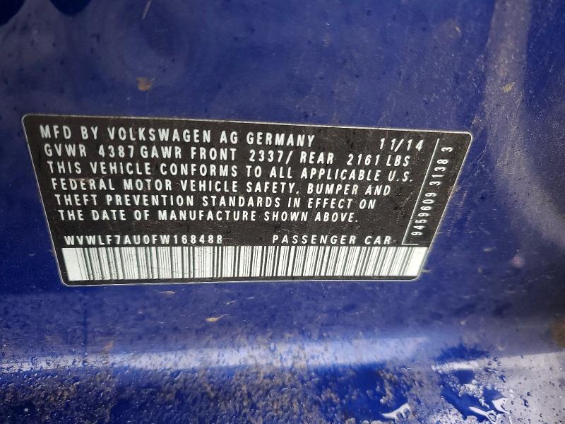 Aukcja sprzedaży 2015 Volkswagen Golf R, vin: WVWLF7AU0FW168488, numer aukcji: 70421166