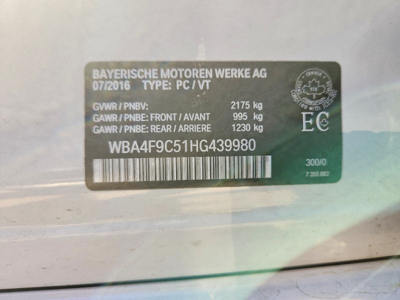 Aukcja sprzedaży 2017 Bmw 430xi, vin: WBA4F9C51HG439980, numer aukcji: 69715076