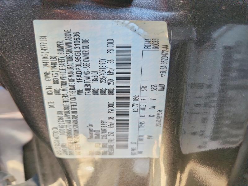 Продаж на аукціоні авто 2016 Ford Focus, vin: 1FADP3L95GL310636, номер лоту: 71168496