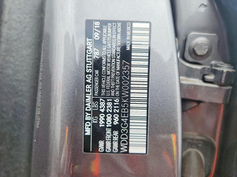 Aukcja sprzedaży 2019 Mercedes-benz A, vin: WDD3G4EB5KW002357, numer aukcji: 70291816