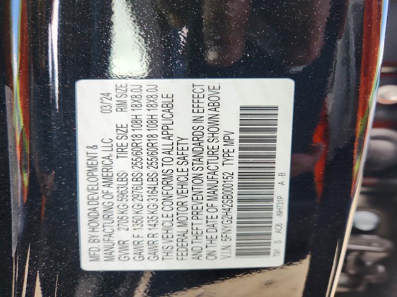 Aukcja sprzedaży 2025 Honda Pilot, vin: 5FNYG2H42SB000152, numer aukcji: 69411416