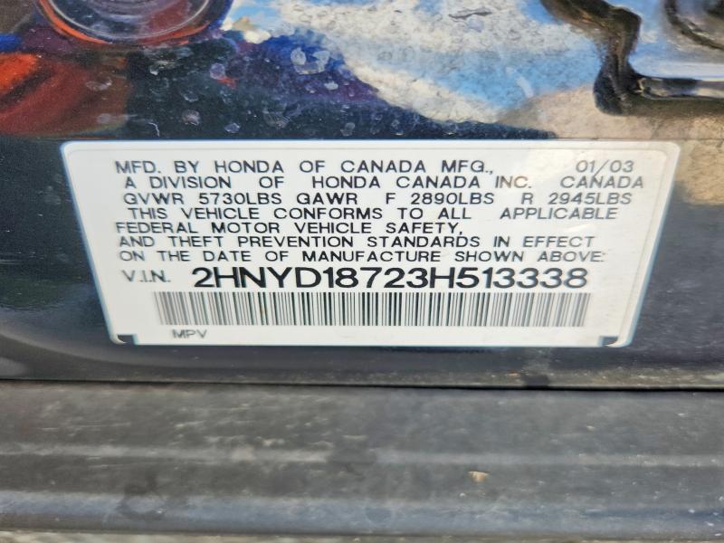 67257646 :رقم المزاد ، 2HNYD18723H513338 vin ، 2003 Acura Mdx مزاد بيع