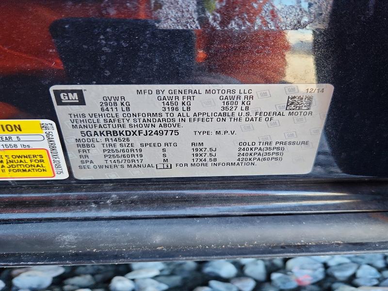 Aukcja sprzedaży 2015 Buick Enclave, vin: 5GAKRBKDXFJ249775, numer aukcji: 67797216