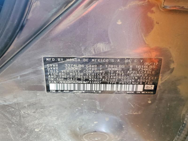 Продажа на аукционе авто 2017 Honda Fit, vin: 3HGGK5G58HM711897, номер лота: 69061096