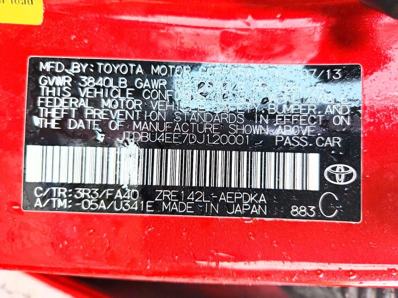 Aukcja sprzedaży 2013 Toyota Corolla, vin: JTDBU4EE7DJ120001, numer aukcji: 70483586