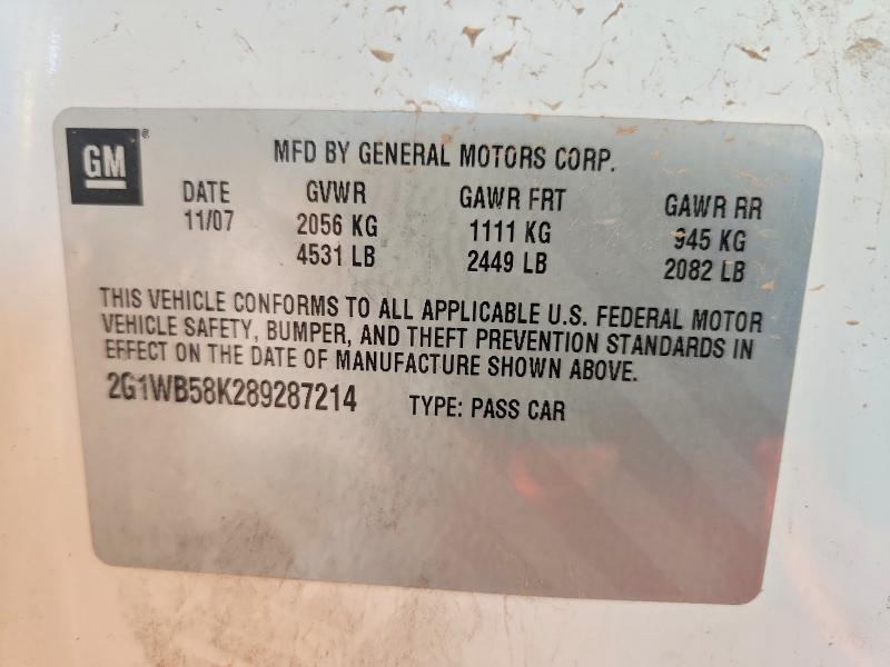 69753816 :رقم المزاد ، 2G1WB58K289287214 vin ، 2008 Chevrolet Impala مزاد بيع
