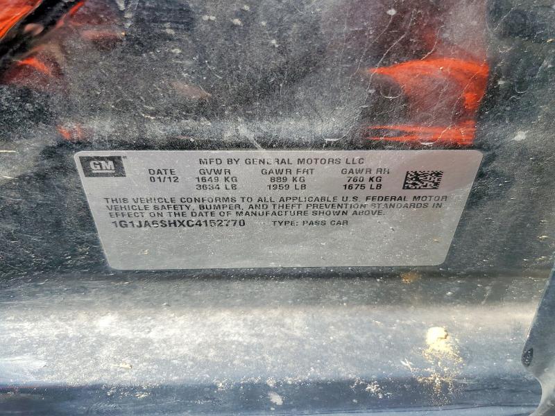 Aukcja sprzedaży 2012 Chevrolet Sonic, vin: 1G1JA6SHXC4152770, numer aukcji: 68865566
