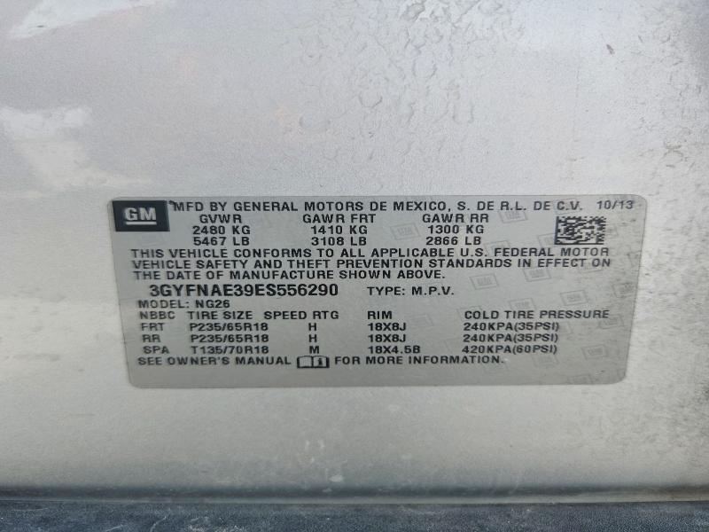 2014 Cadillac Srx მანქანა იყიდება აუქციონზე, vin: 3GYFNAE39ES556290, აუქციონის ნომერი: 68963386