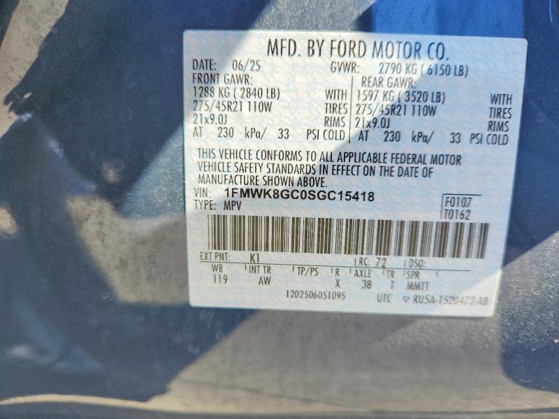 Продажа на аукционе авто 2025 Ford Explorer, vin: 1FMWK8GC0SGC15418, номер лота: 70384516