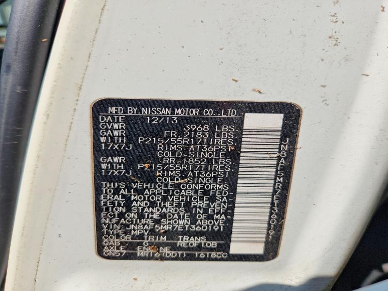 2014 Nissan Juke მანქანა იყიდება აუქციონზე, vin: JN8AF5MR7ET360191, აუქციონის ნომერი: 68288066